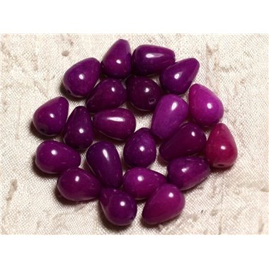 4pc - Perles de Pierre - Jade Gouttes 14x10mm Violet Fuchsia  4558550014153 