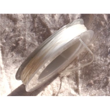 Bobine 10 mètres env - Fil Elastique Fibre 0.8-1mm Blanc Transparent - 4558550015013