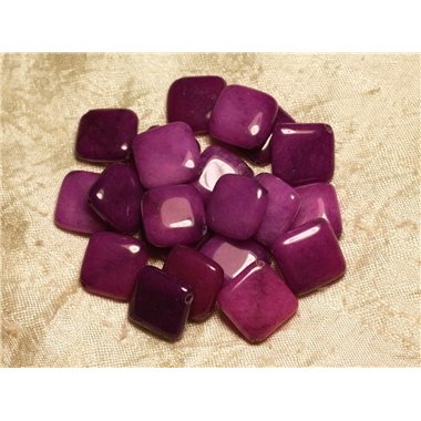 2pc - Perles de Pierre - Jade Violet Fuchsia Losanges 20mm   4558550015389 