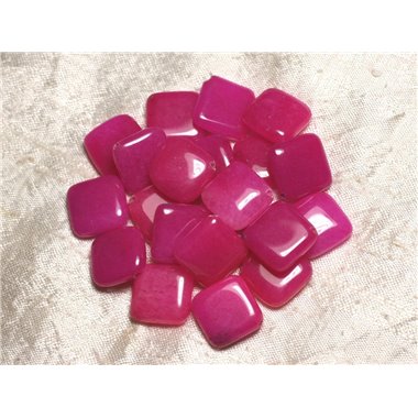 2pc - Perles de Pierre - Jade Rose Fuchsia Losanges 20mm   4558550015457 