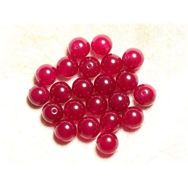 10pc - Perles de Pierre - Jade Boules 10mm Rose Fuchsia Framboise   4558550008640 