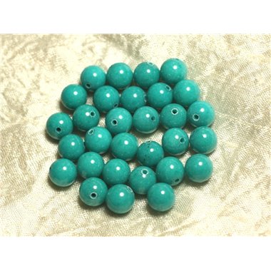10pc - Perles de Pierre - Jade Vert Turquoise Boules 10mm   4558550025135