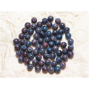 10pc - Perles Pierre - Jade Boules 6mm Bleu Marine Nuit Violet Prune - 4558550029201