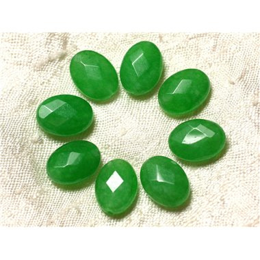 2pc - Perles de Pierre - Jade Ovales Facettés 14x10mm Vert Emeraude - 4558550030054