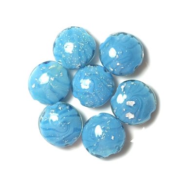 2pc - Perles en Verre Palets 20mm Bleu Turquoise   4558550032249
