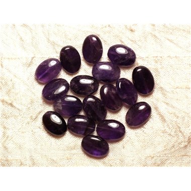 2pc - Perles Pierre - Amethyste chevron Ovales 14x10mm violet blanc mauve - 4558550034960