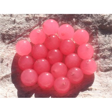 Fil 39cm 32pc env - Perles de Pierre - Jade Boules 12mm Rose Bonbon 