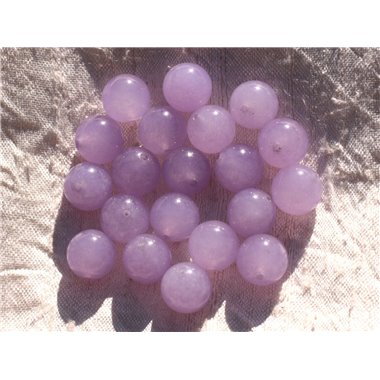Fil 39cm 32pc env - Perles de Pierre - Jade Boules 12mm Violet Mauve 