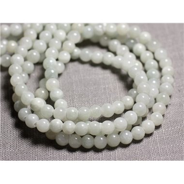Fil 39cm 68pc env - Perles de Pierre - Jade Boules 6mm Blanc gris clair 