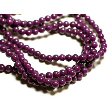 Fil 39cm 67pc env - Perles de Pierre - Jade Boules 6mm Violet Prune 