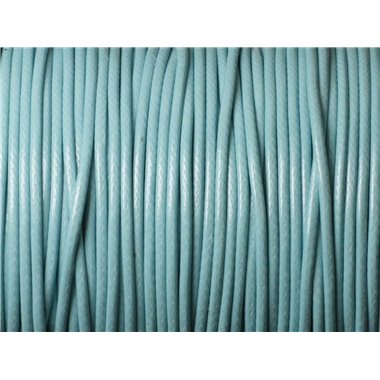 1 Bobine 90 mètres - Fil Cordon Coton Ciré 1.5mm Bleu Turquoise 