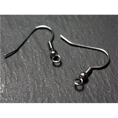 40pc - Crochets Boucles Oreilles 21mm Acier 304L inoxydable chirurgical Perle Boule - 8741140028388