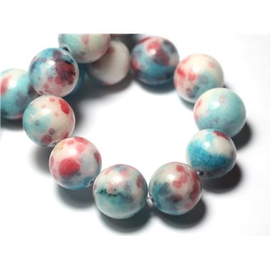 4pc - Perles de Pierre - Jade Boules 14mm Blanc Bleu Turquoise Rose Rouge - 8741140029125