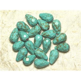 Fil 39cm 23pc env - Perles Turquoise synthèse Gouttes Facettées 16x9mm Bleu Turquoise Fil 39cm 23pc env - Perles Turquoise synthèse Gouttes Facettées 16x9mm Bleu Turquoise
