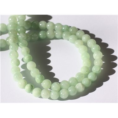 20pc - Perles Pierre - Jade Boules 6mm Vert clair amande menthe pastel - 7427039733731