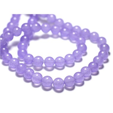 20pc - Perles Pierre - Jade Boules 6mm violet mauve lavande lilas pastel - 7427039736664